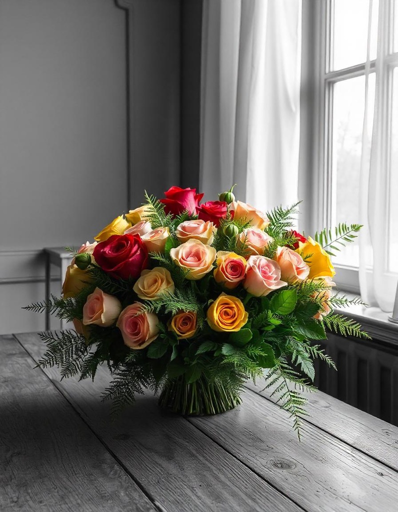 A Refreshing Bouquet of Exotic Dutch Roses