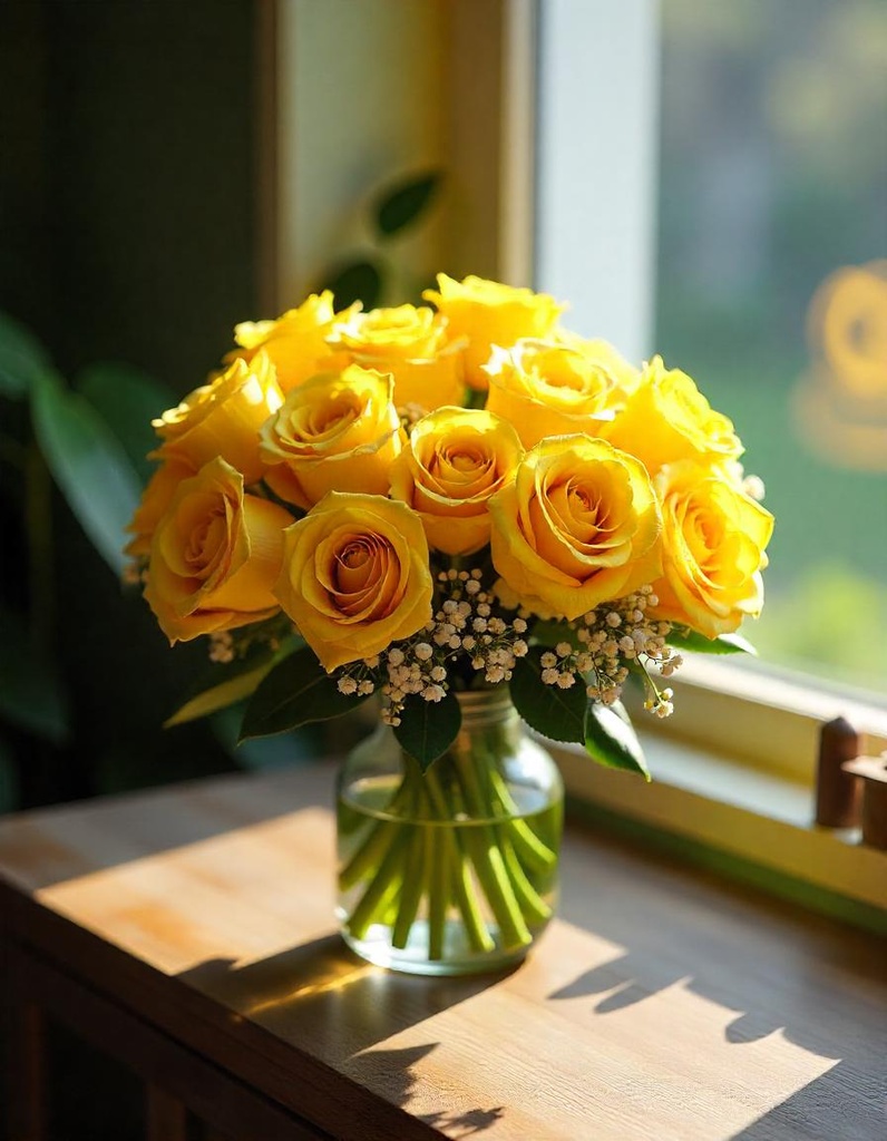 A Radiant Glow: Bunch of 18 Yellow Roses