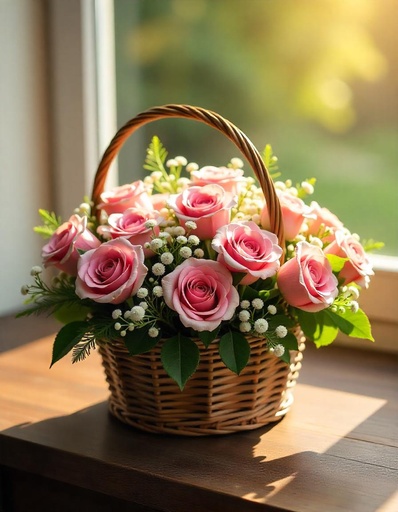 [B-12-PR-8] Pink Elegance Basket