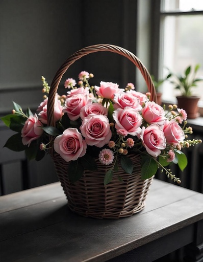 [B-12-P-R-8] Peach Glow Basket