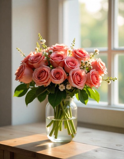 [IF-N14PR-VASE-8] 14 Pink Roses in a Vase