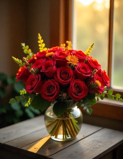 [IF-N-24-R-R-8] Round Bouquet of Two Dozen Roses