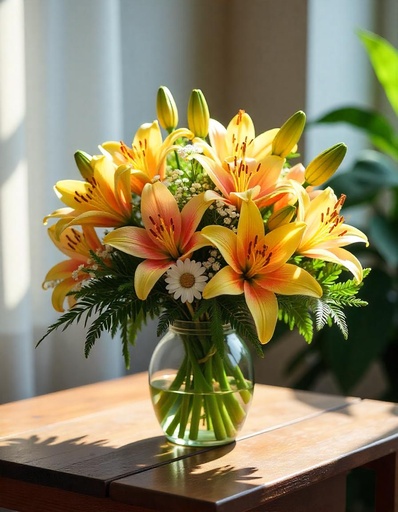 [N-20-YP-Lillies-8] Radiant Celebration Lily Bouquet