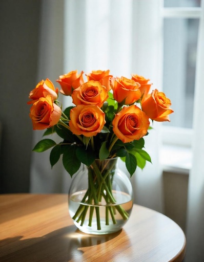 [PN-N-10-O-R-8] Bright Elegance – Bunch of 10 Long-Stemmed Orange Roses 🧡✨