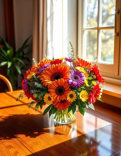[PN-N-12-RYOP-GER-8] Cheerful Blooms – Bunch of 12 Mixed Color Gerberas
