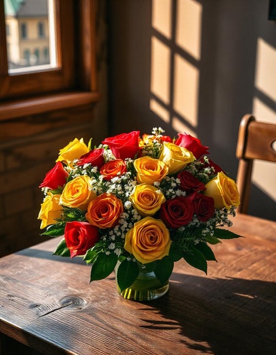 [PN-N-12RYOP-R-8] Radiant Blooms – Bunch of 12 Assorted Roses