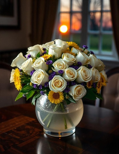 [PN-N12WR-VASE-8] Graceful Elegance – 12 White Roses in a Vase