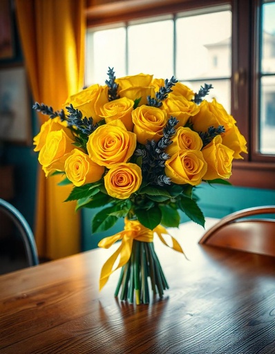 [PN-N-15Y-R-8] Dainty Sunshine – Bunch of 15 Yellow Roses