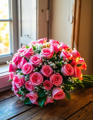 [PN-N-18-P-R-8] Peach Blossom Delight – 18 Peach Roses