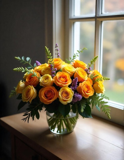 [PN-N-25-YO-R-8] Sunset Bliss – 25 Yellow & Orange Roses